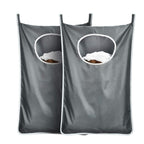 Hanging laundry hamper bag Behind door Space Saving with Stainless Steel Hooks Zip, For Bathroom,Kids room,Travel,College Dorm,2