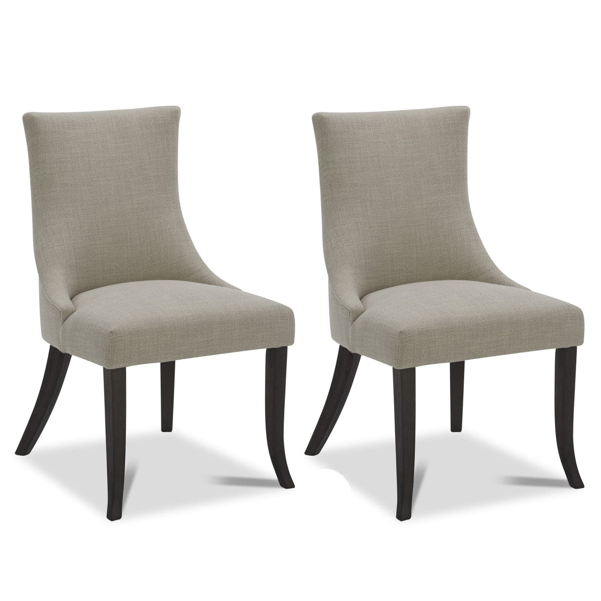 Chita Farmhouse High Back Dining Chairs, Fabric Modern Upholstered Chairs, Dining Room Chairs Set Of 2, Flax Beige