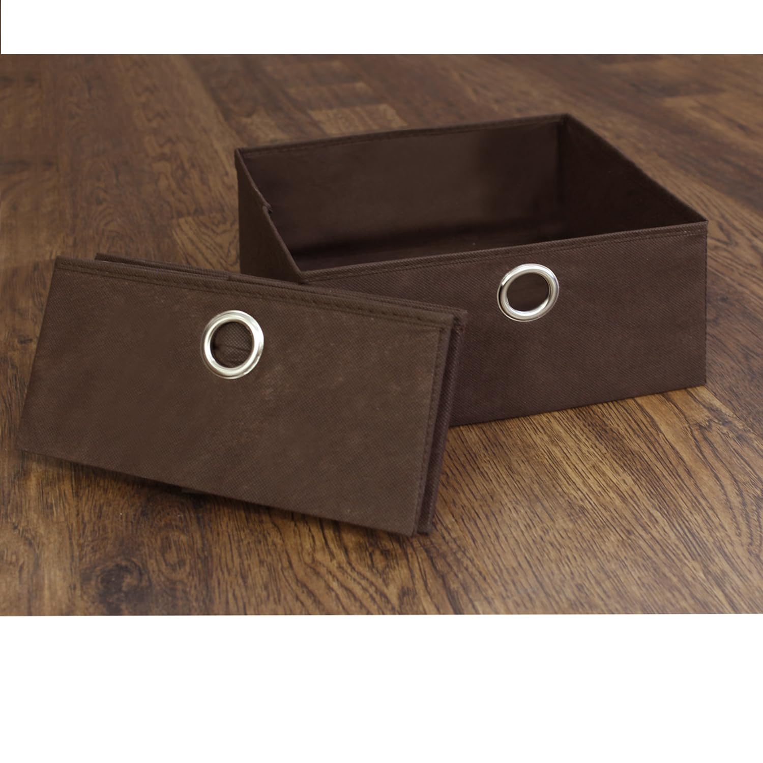 Furinno Wall-mounted Storage Shelf with 2 Bin Drawers, Espresso/Brown