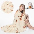 Tortilla Envelop Blanket, Novelty Burritos Throw Blanket 90 Inches For Adults, Burritos Round Envelop Blanket, Tortilla Throw Bl