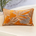 Yangest Orange Leaf Rectangle Pillow Cover Cut Velvet Cushion Cover Luxury Modern Pillowcover For Couch Living Room Bedroom,12X2