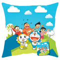Bhawani Gift Creations Doraemon Adventure Decorative Pillow And Pillow Cover With Keychain, Cartoon Design (DM)