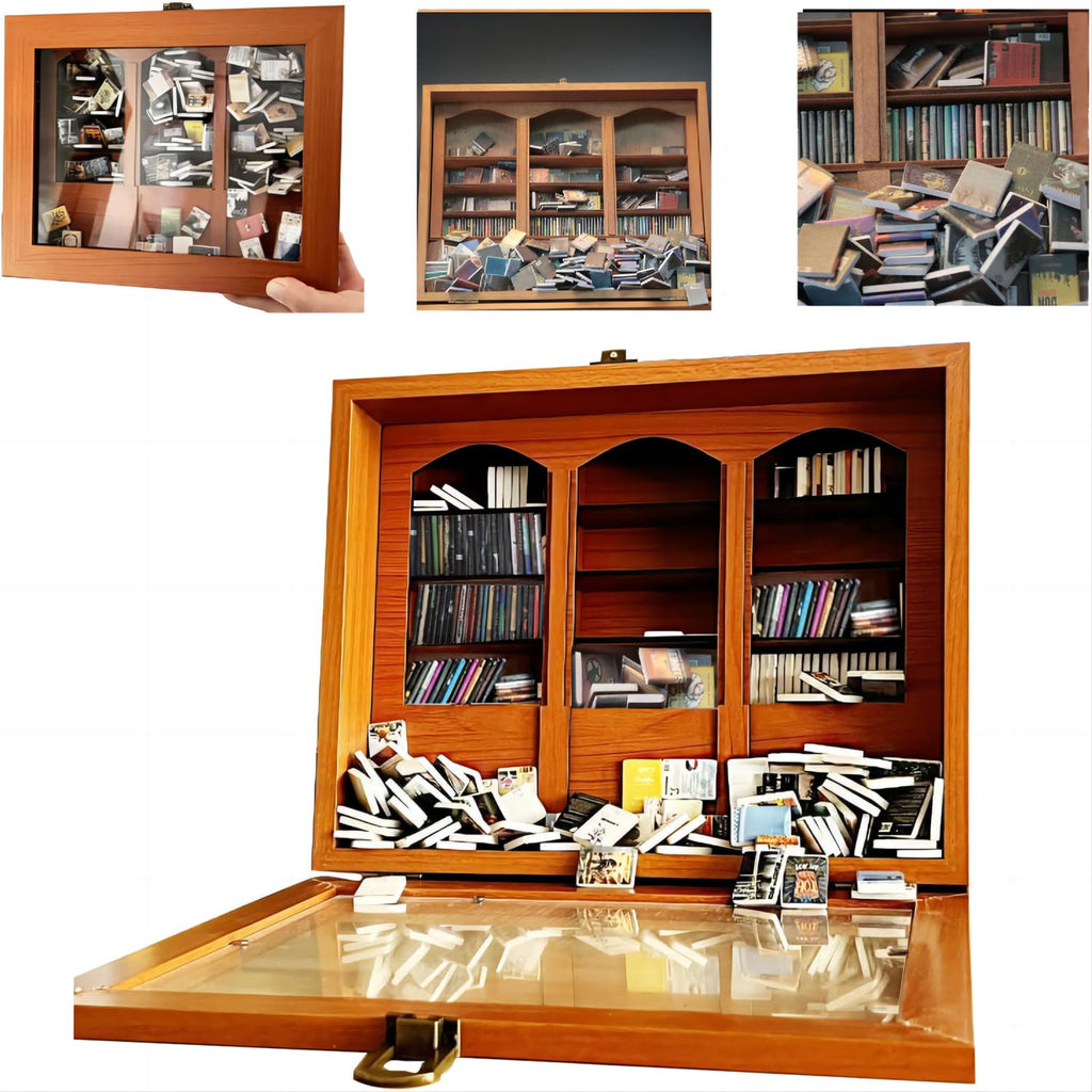 SIHPTO Anxiety Bookshelf Ornament, Shake Bookshelf Shake Away Your Anxiety, Home Decoration for Book Lovers, Miniature Book Libr