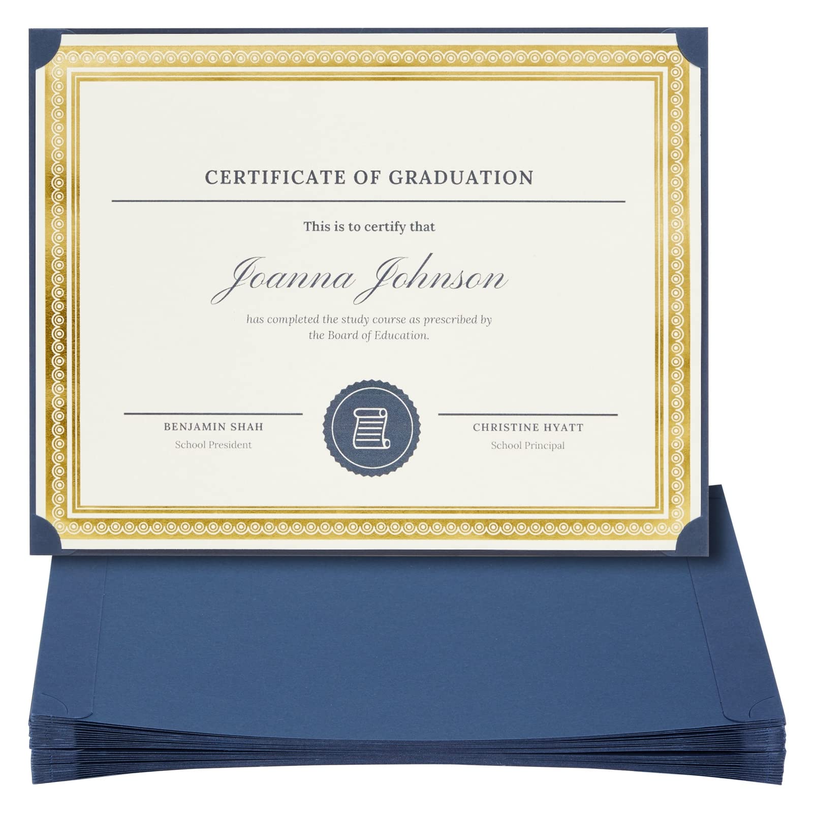 24-Pack Single Sided Award Certificate Holders - Bulk Certificate Holders For Graduation, Diploma, Employee Appreciation, Certif