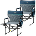 TIMBER RIDGE Heavy Duty Camping Chair with Compact Size, Portable Directors Chair with Side Table and Pocket for Camping, Lawn, 