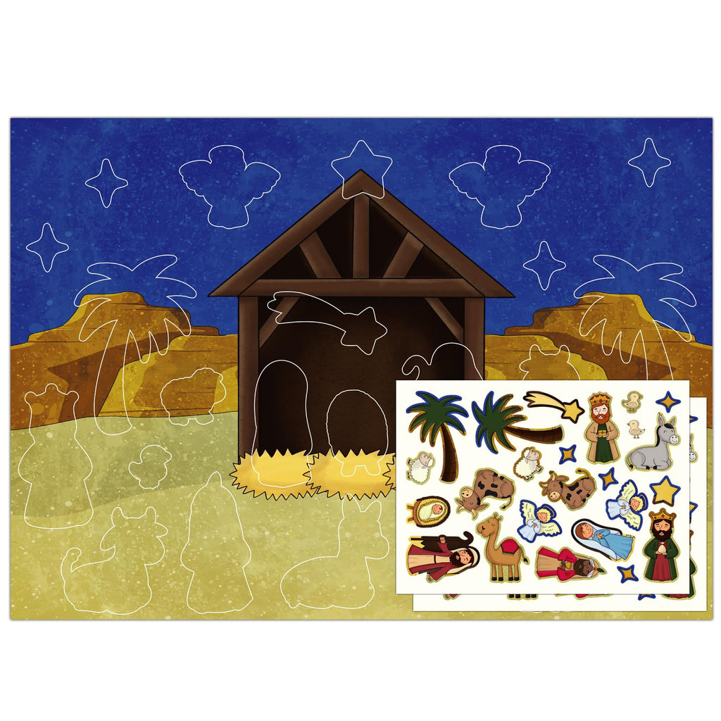 D4DREAM Nativity Stickers Advent Calendar for Kids Christmas Advent Calendar Stickers 2023 Christian Christmas Countdown Calenda