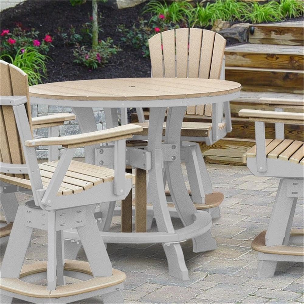 American Furniture Classics Five Piece Round Counter Height Dining Set, Weatherwood/White