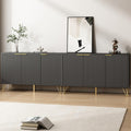 Sscaktu 94.5 Buffet Cabinet with Storage, Set of 2, Fluted Sideboard Storage with 3 Doors, Modern Accent Table with Adjustable S