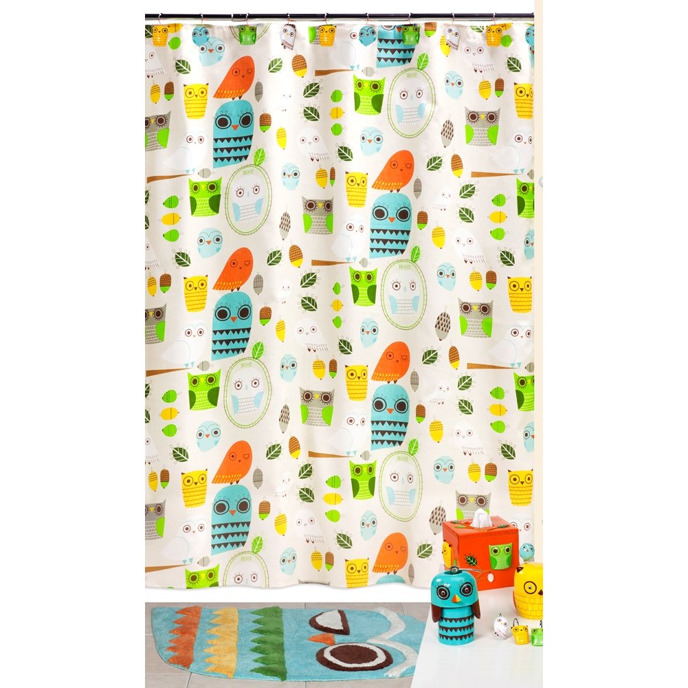 Creative Bath Products Inc. Give A Hoot Shower Curtain, Multicolored