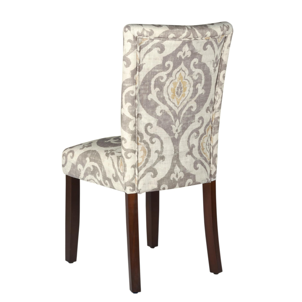 Homepop Parsons Classic Upholstered Accent Dining Chair, Set Of 2, Taupe And Cream Medallion