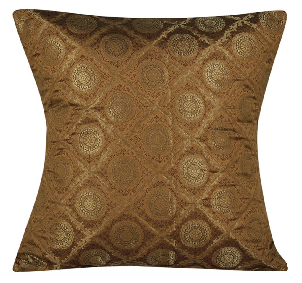 Lalhaveli Bed Pillow Ethnic Design Bedroom Living Room Decorative Silk Cushion Cover 20 X 20 Inches