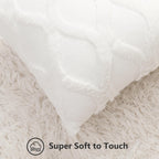 Decoruhome Spring Throw Pillow Covers 24X24 Inch Set Of 2, Soft Plush Faux Fur Wool Cream White Couch Pillow Covers, Decorative Pillow Cases For Bed Sofa Living Room Home Decor