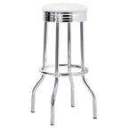 Coaster Home Furnishings Theodore Upholstered Top Bar Stools White And Chrome (Set Of 2)