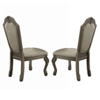 ACME Chateau de Ville Side Chair (Set-2) - - PU & Antique White