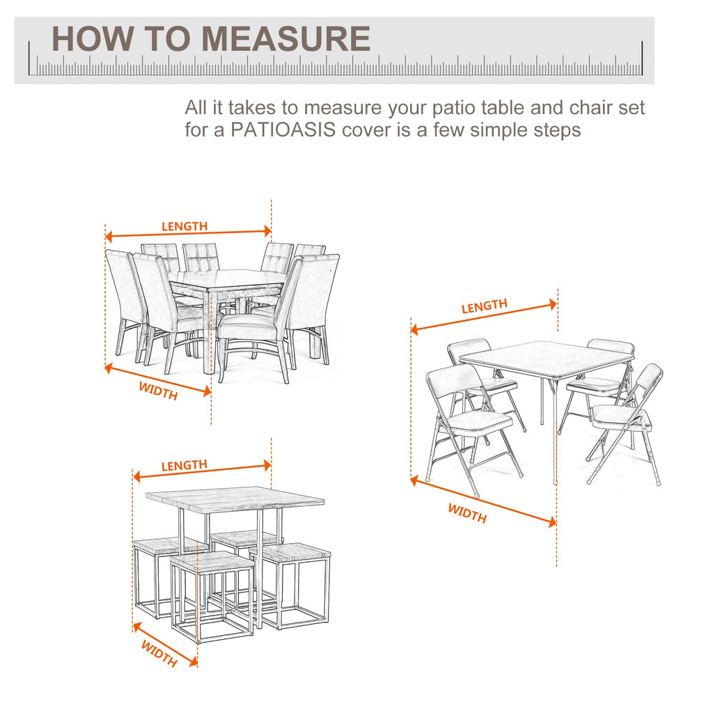 Patioasis Cover For Patio Furniture Table And Chairs Cover Square 92 X 92 Inch 600D Tough Canvas Waterproof Square Lawn Patio Set Cover