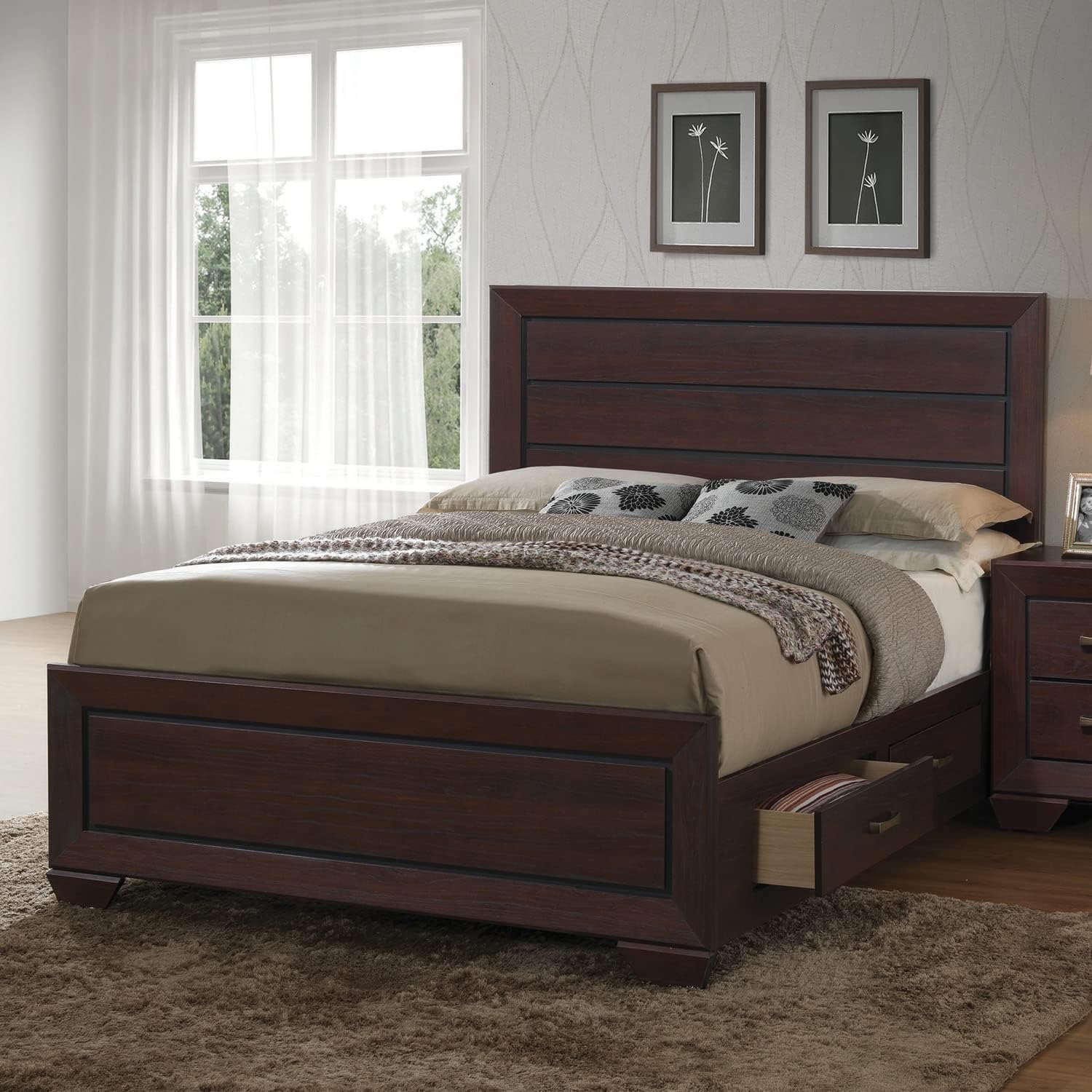 Coaster Home Furnishings Platform Bed, Dark Cocoa, King