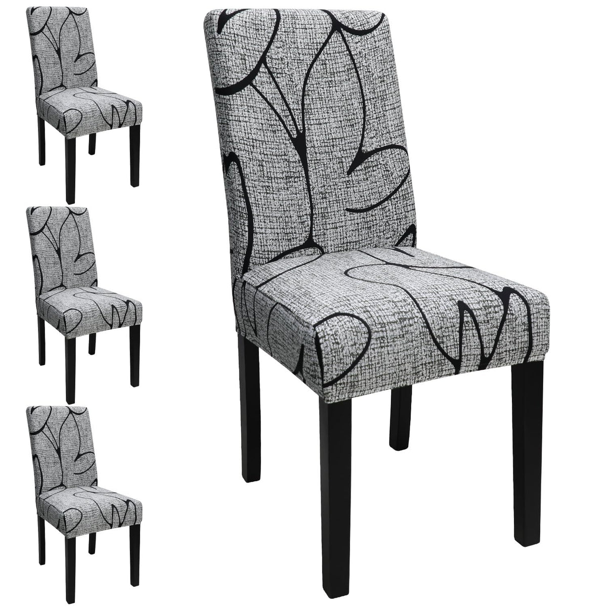 Keyroal Dining Room Chair Covers Set Of 4, Stretch Printed Parsons Chair Slipcovers Spandex Removable Washable Kitchen Chair Pro