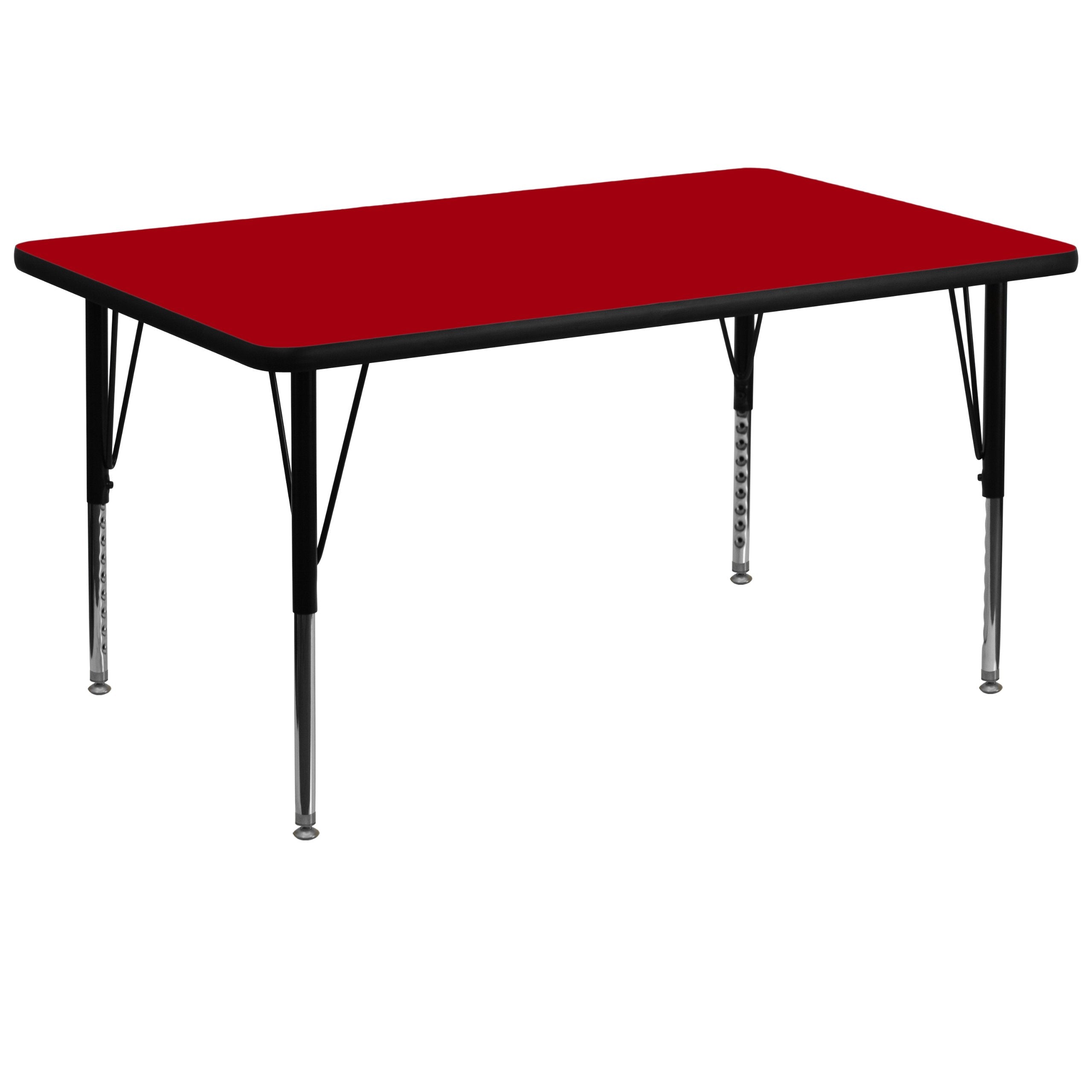 Flash Furniture 36x72 REC Red Activity table, 72" D x 36" W x 25.13" H