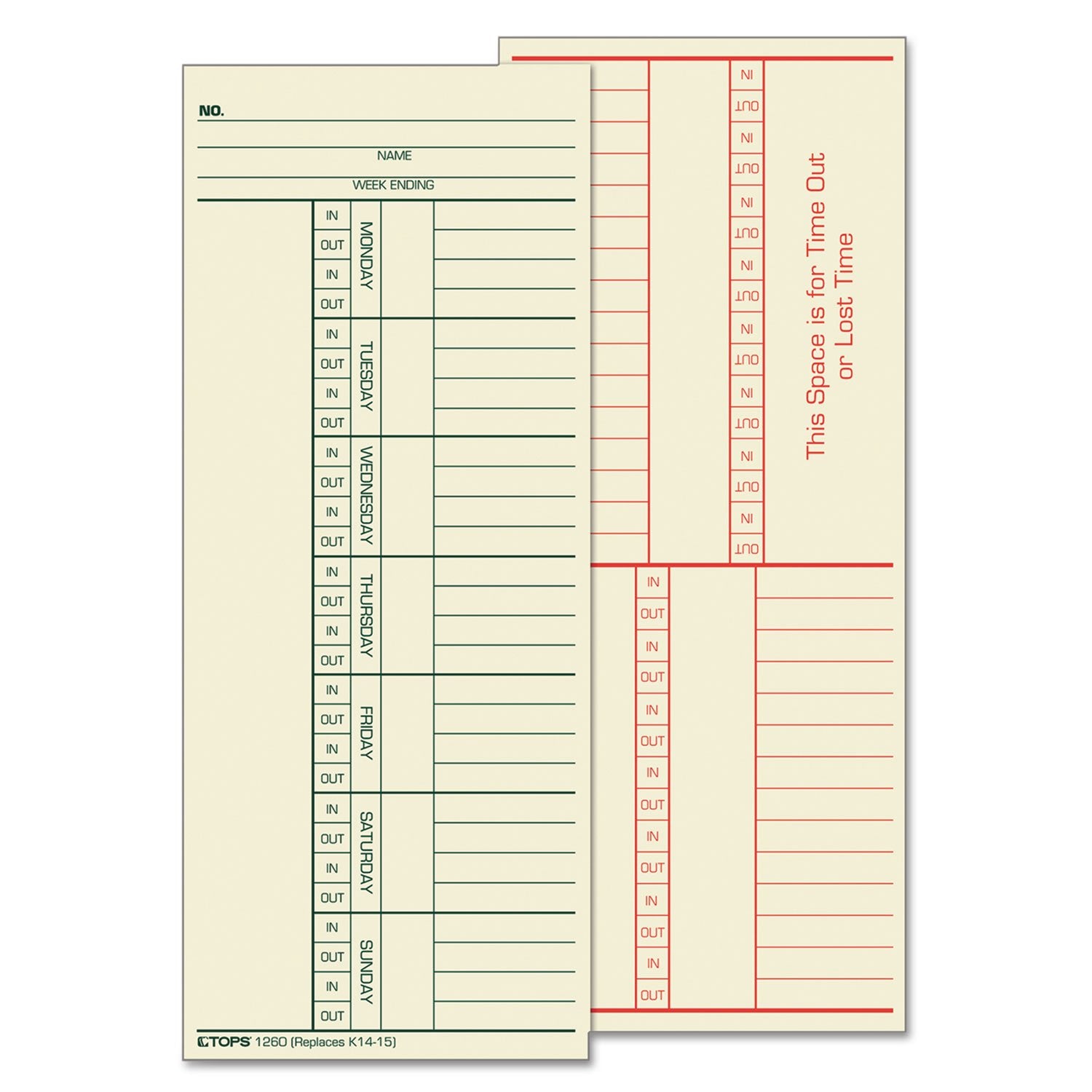 Top1260 - Time Card For Cincinnati
