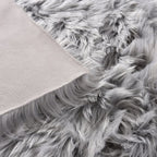 Orinova Silver Grey Washable Furry Area Rugs For Living Room Fluffy Faux Fur Rug For Bedroom Rugs 3X5 Nursery Rug