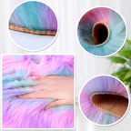 Mudder 2 Pieces Heart Shaped Rug Faux Room Fluffy Carpet Heart Shaped Door Mat For Room Bedroom, 12 X 16 Inch(Pink, Purple, Gree