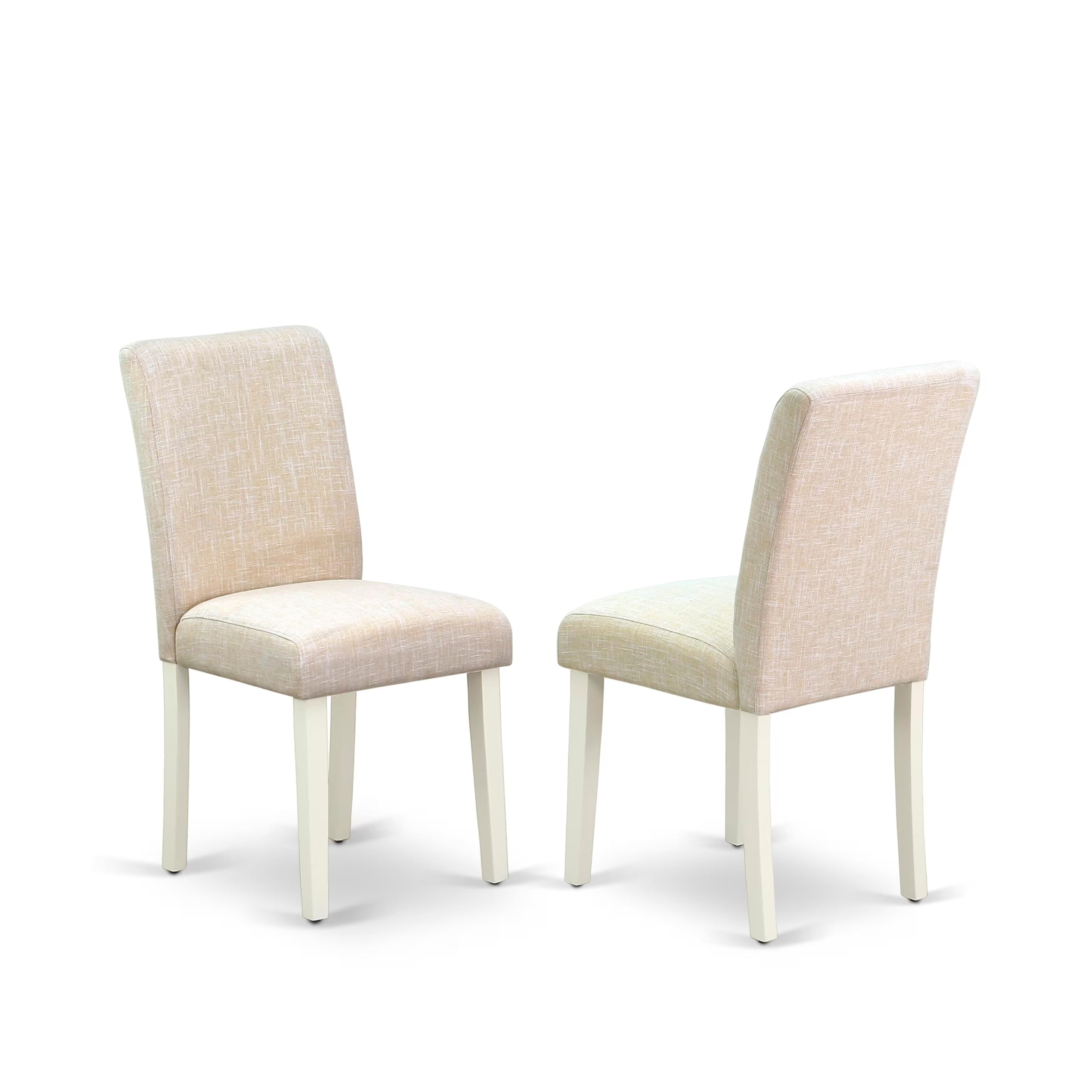 East West Furniture V026Ab202-5 5 Piece Dinette Set For 4 Includes A Rectangle Dining Room Table With V-Legs And 4 Light Beige Linen Fabric Upholstered Chairs, 36X60 Inch, Multi-Color