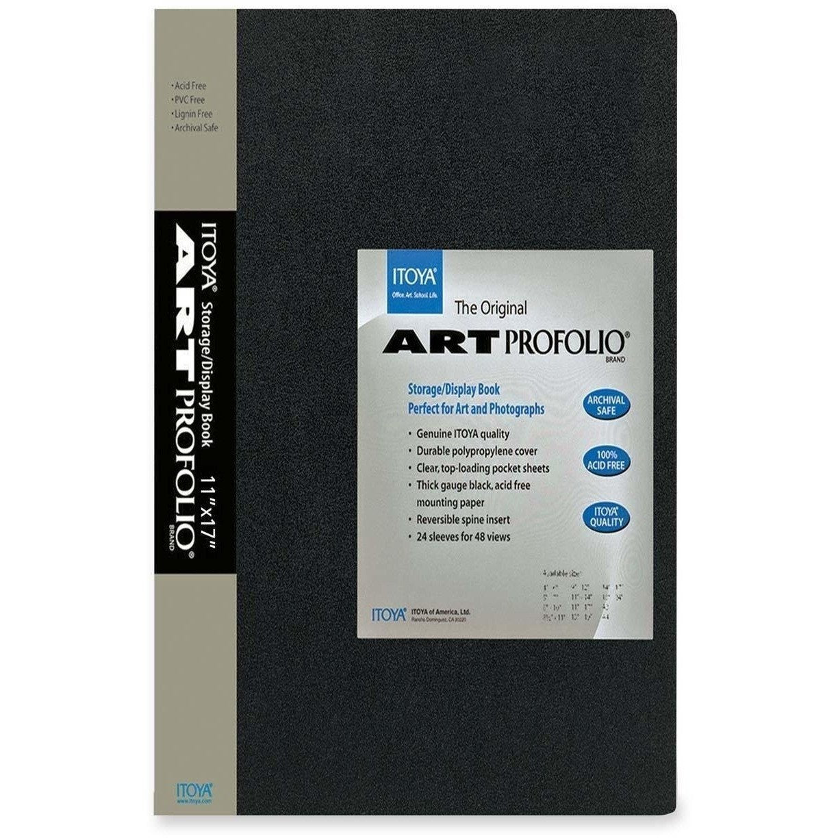 Itoya Original Art Profolio 11X14 Black 48-Page Art Portfolio Binder With Plastic Sleeves - Portfolio Folder For Artwork With Cl