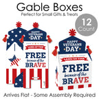 Big Dot Of Happiness Happy Veterans Day - Treat Box Party Favors - Patriotic Goodie Gable Boxes - Set Of 12