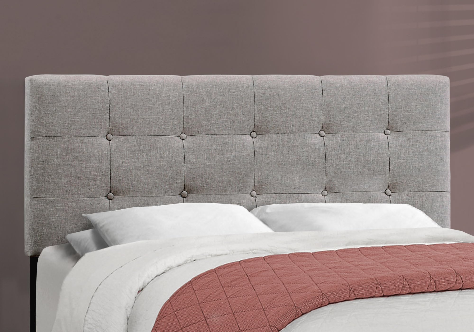 HomeRoots Beddings 64'.25' x 85'.25' x 45' Grey Linen - Queen Size Bed