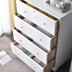 Woodpeckers Furniture And Mattress Pine Dresser Chest 4 Drawers (White)