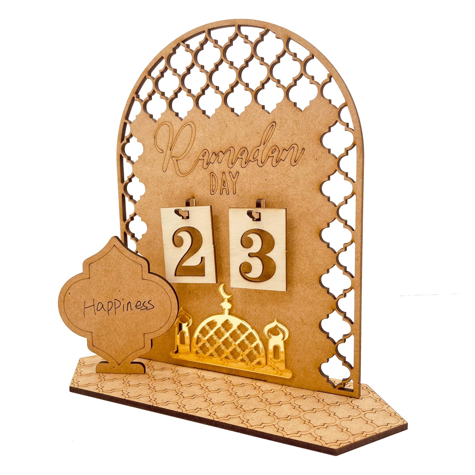 Ramadan Advent Calendar Eid Mubarak Wooden Countdown Calendars Tracker Date Gift for Kids Arabic Muslim Islamic Holiday Table Ho