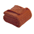 Linecooo Burnt Orange Fleece Throw Blanket 50     60    For Couch Sofa Bed,Super Soft Cozy Plush Microfiber Flannel Blanket With