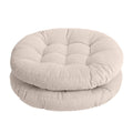 Tiita Round Office Chair Cushions 22X22 Inch Outdoor Seat Pads Set Of 2 Throw Floor Pillows For Adults Sitting Patio Garden, Bei