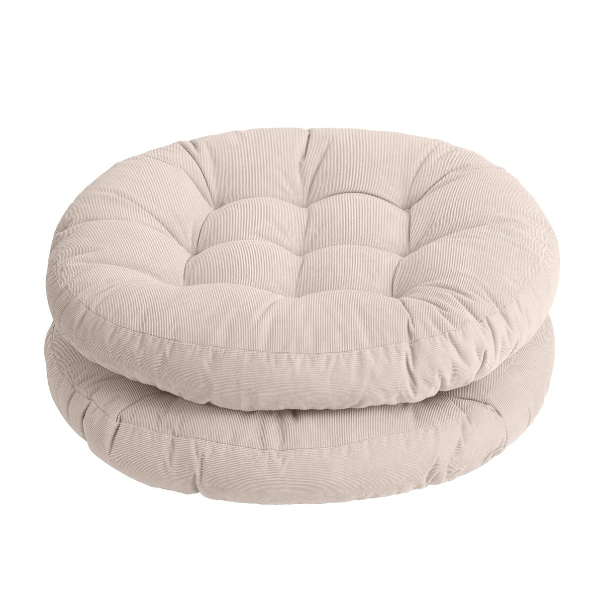 Tiita Round Office Chair Cushions 22X22 Inch Outdoor Seat Pads Set Of 2 Throw Floor Pillows For Adults Sitting Patio Garden, Bei