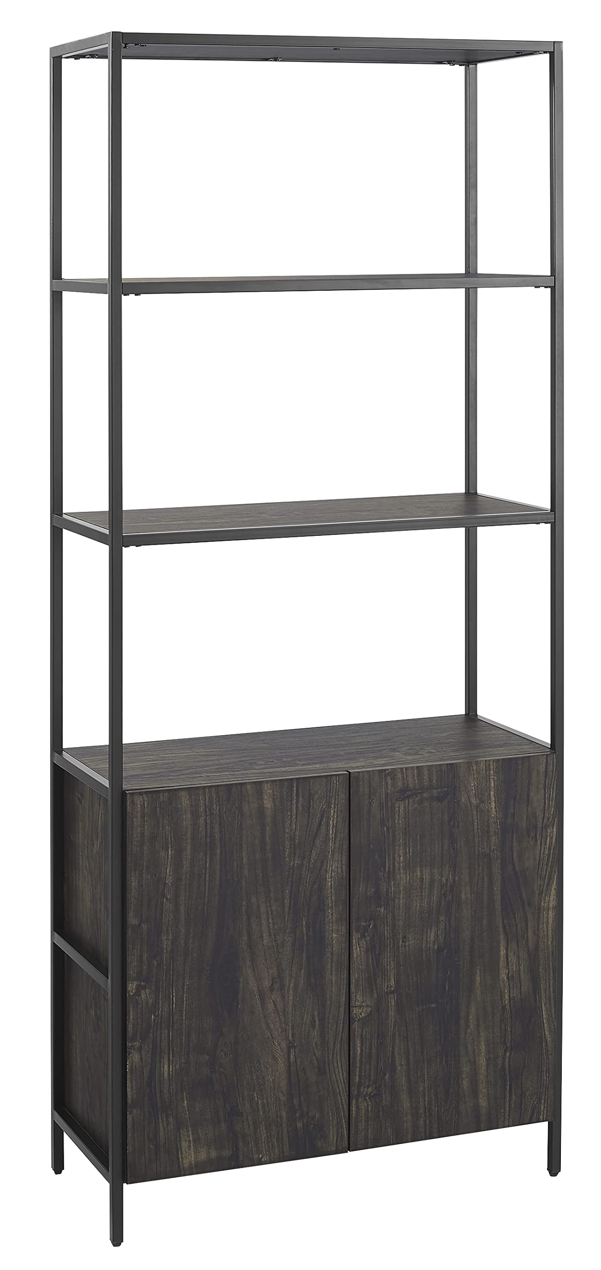 Crosley Furniture Jacobsen Large Bookshelf, Bookcase Storage with Shelves, Brown Ash