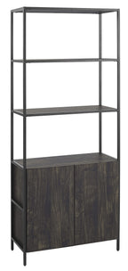 Crosley Furniture Jacobsen Large Bookshelf, Bookcase Storage with Shelves, Brown Ash
