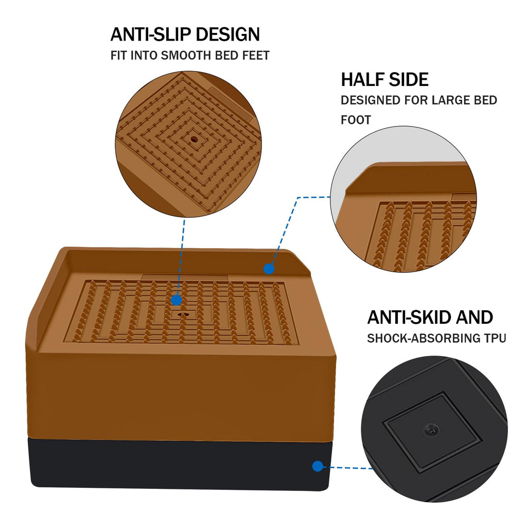 Annkut Bed Furniture Risers 1.5 Inch, Square Adjustable Risers Blocks For Bed Sofa Table And Couch Lifting,Heavy Duty Support Up