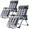 Aboron 2 Pack Zero Gravity Chair, Outdoor Lounge Chairs Sun Loungers With Removable Cushion,Headrest,Cup Holder,Reclining Patio Lounger Chair For Indoor And Outdoor