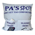 Pa Gifts Dad Grandpa Gifts, 2-Pocket 2-Sided Pa Pillow Covers 18X18 Inch, Fathers Day Birthday Christmas Stocking Stuffers Thank