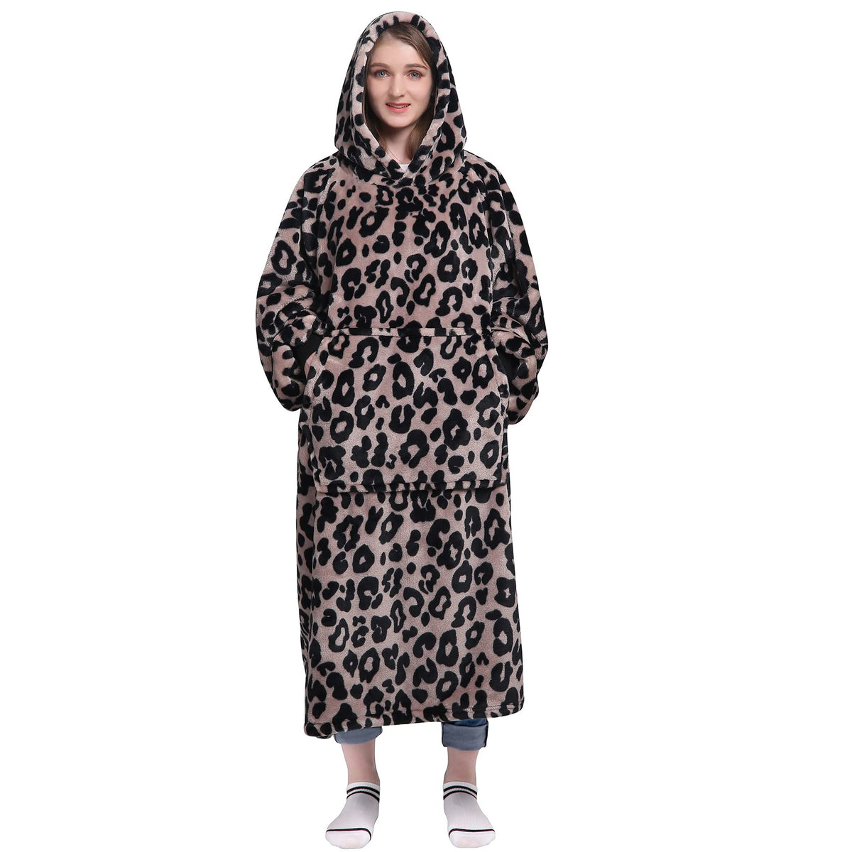 Waitu Wearable Blanket Sweatshirt Gifts For Women And Men, Warm And Cozy Blanket Hoodie, Thick Flannel Hoodie Blanket, Blanket R