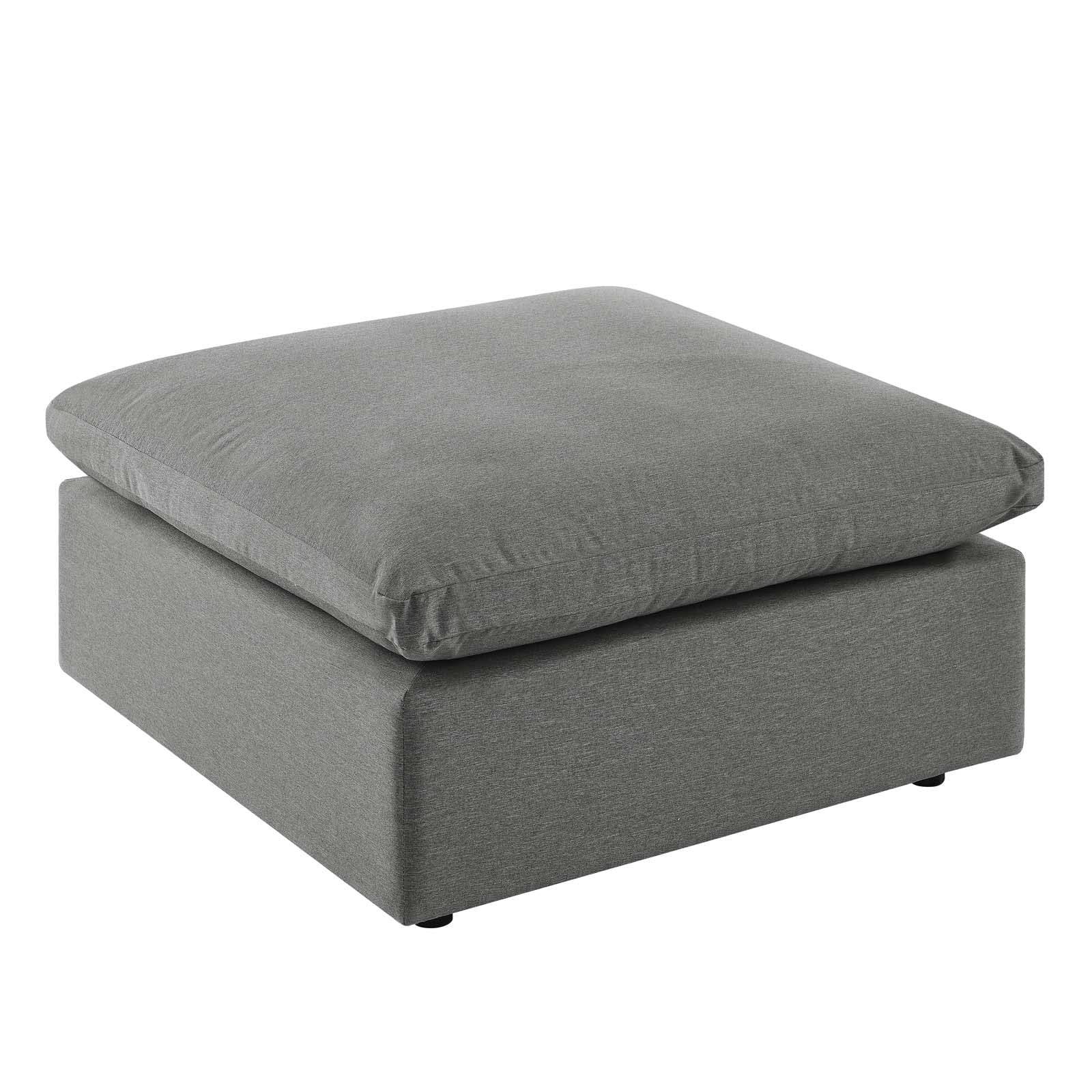 Modway Commix Outdoor Patio Overstuffed Sectional Sofa Ottoman in Charcoal