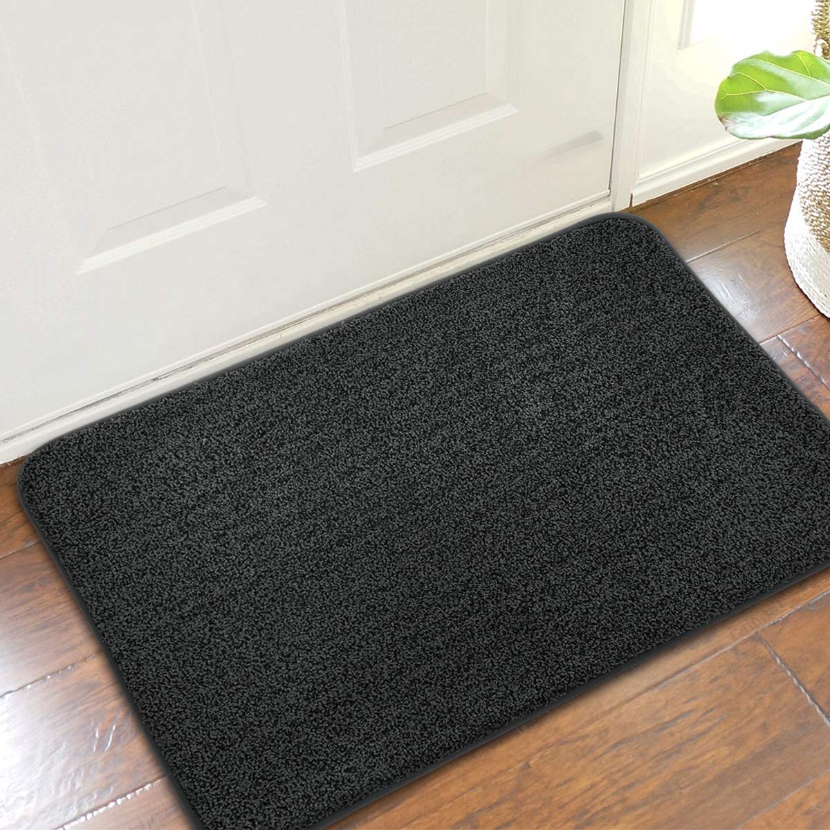 Linla Indoor Doormat, Super Absorbs Mud Low Profile Door Mat 35' X 24', Washable Non-Slip Rubber Entrance Mat For Doorways Ins