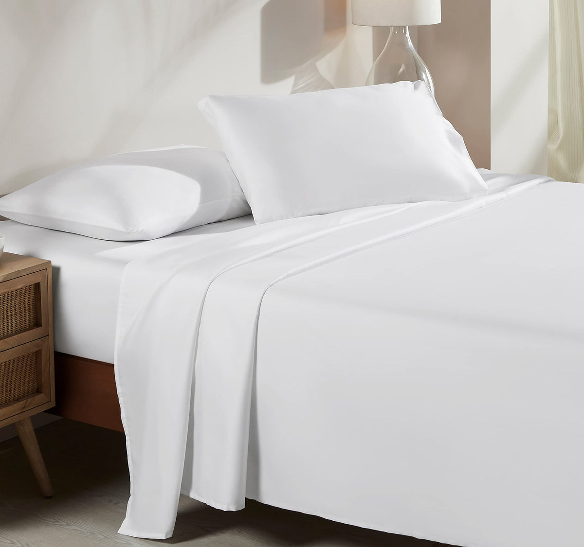 California Design Den Soft 100 Cotton Sheets Full Size Bed Sheet Set With Deep Pockets, 4 Piece Full Size Sheets Set With Sateen