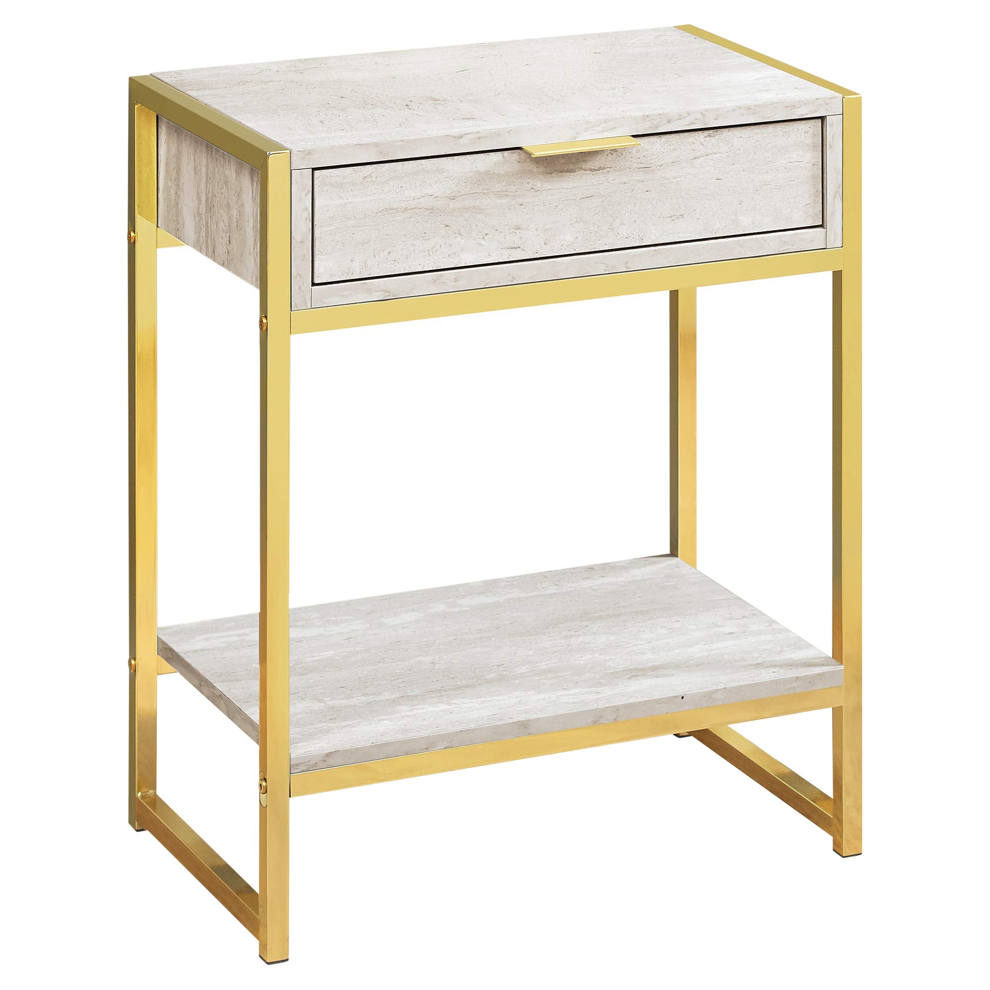 Monarch Specialties I Accent, END Table, Night Stand, BEIGE