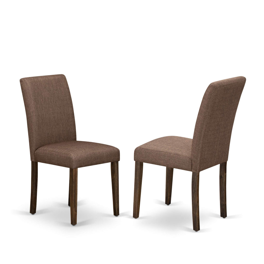 East West Furniture Lmab5-77-47 5 Piece Kitchen Table Set For 4 Includes A Rectangle Rustic Wood Dining Room Table And 4 Light Sable Linen Fabric Parsons Chairs, 40X72 Inch, Jacobean