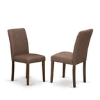 East West Furniture Lmab7-77-47 7 Piece Modern Dining Table Set Consist Of A Rectangle Rustic Wood Wooden Table And 6 Light Sable Linen Fabric Upholstered Chairs, 40X72 Inch, Jacobean