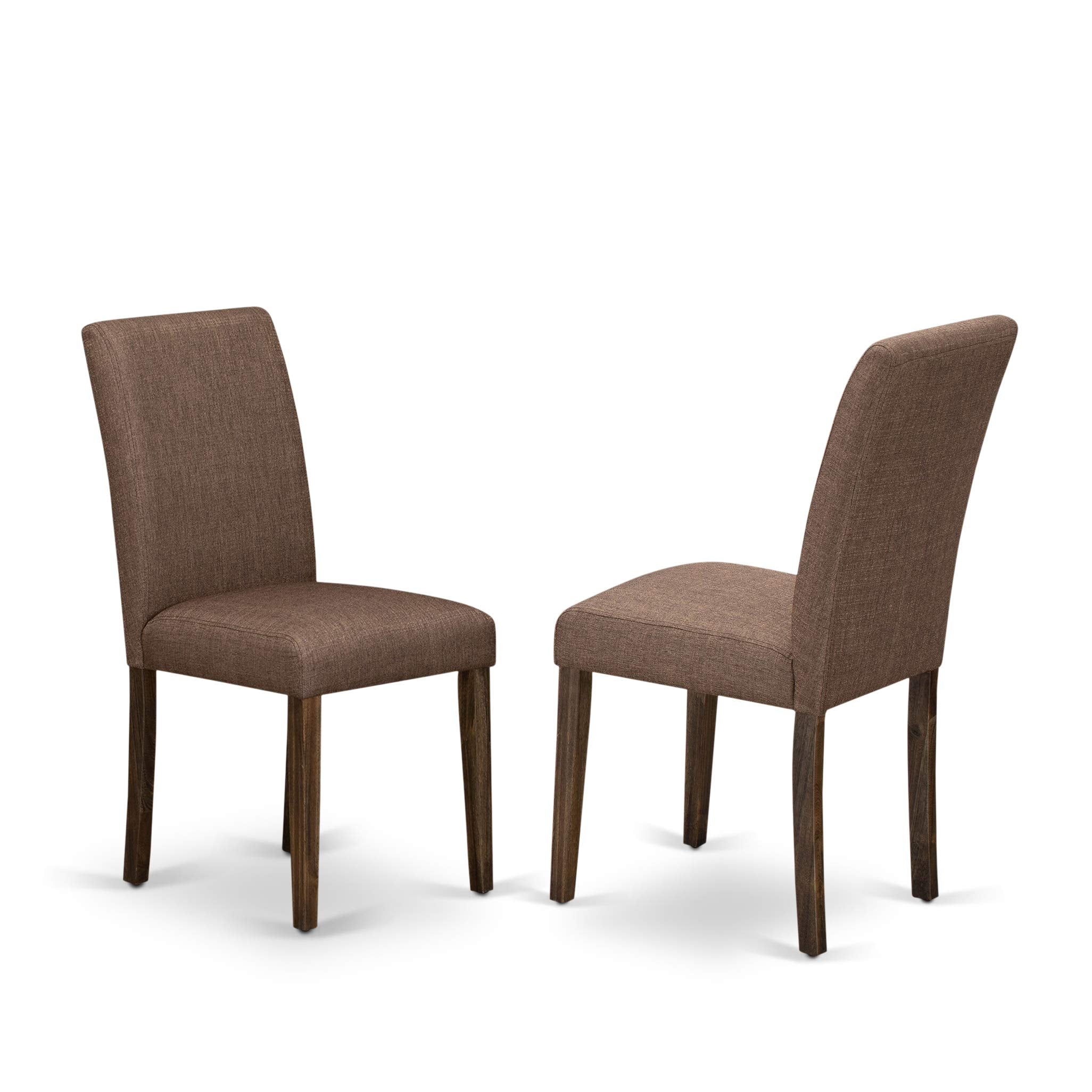 East West Furniture Lmab9-77-47 9 Piece Dining Room Set Includes A Rectangle Rustic Wood Kitchen Table And 8 Light Sable Linen Fabric Upholstered Parson Chairs, 40X72 Inch, Jacobean
