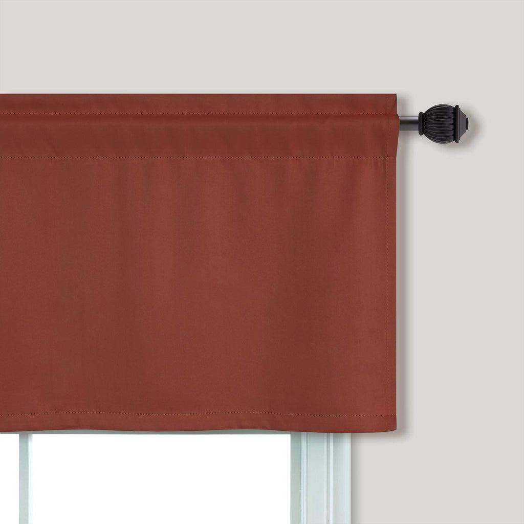 Terracotta Window Valances For Kitchen 2 Pack Rod Pocket Rustic Country Heat Blackout Light Blocking Thermal Insulated Burnt Ora