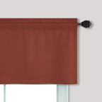 Terracotta Window Valances For Kitchen 2 Pack Rod Pocket Rustic Country Heat Blackout Light Blocking Thermal Insulated Burnt Ora