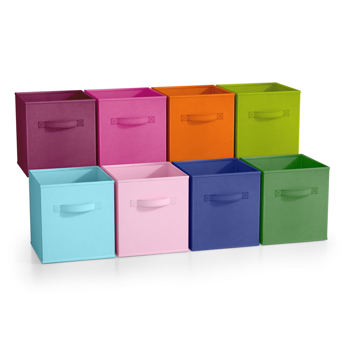 Sorbus Fabric Storage Cubes - 8 Foldable Storage Bins for Organizing Pantry, Cubbies, Toy Box - Clothes Storage & Closet Organiz